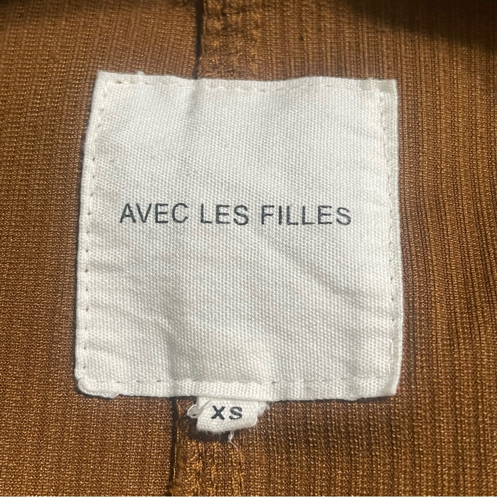 Avec Les Filles Cropped Brown Corduroy Minimalist Jacket — image 5 of 8